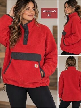 Carhartt Women's Sherpa Cowl Pullover with Black Trim